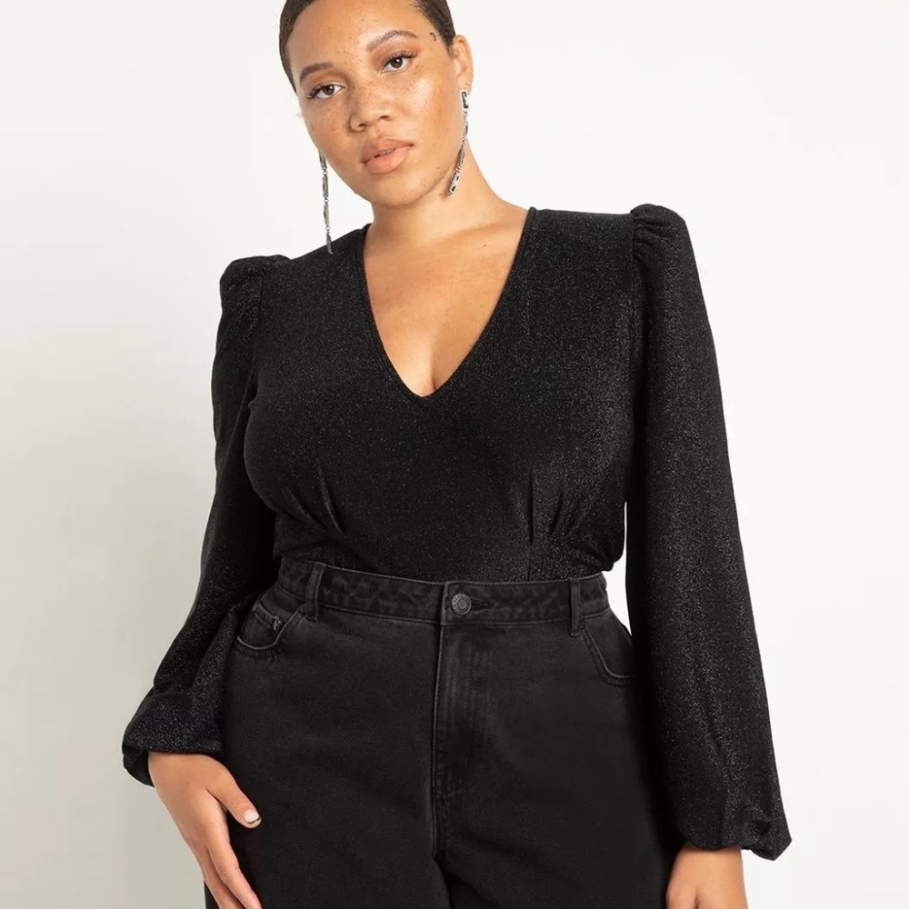 Sparkly V-Neck Bodysuit